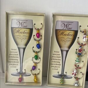 Boston Warehouse Festive Wine Glass Charms Set